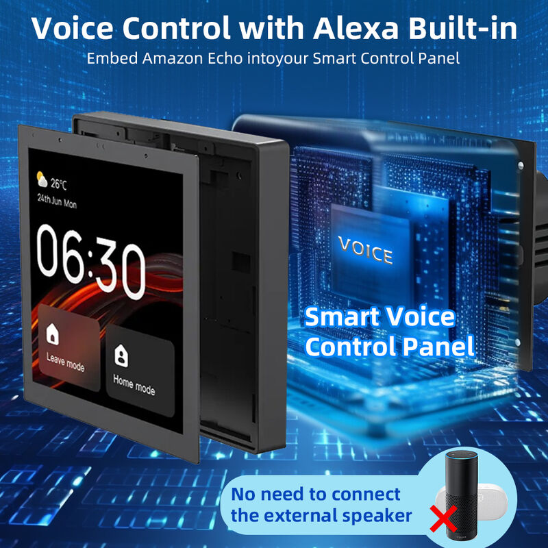 SIXWGH Panneau de contrôle intelligent pour maison 4 pouces tactile Alexa Tuya Passerelle Hub Zigbee 3.0 intégré Commande vocale Montage mural AIoT