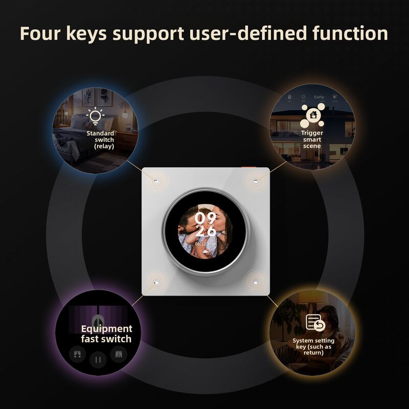 Panneau de contrôle intelligent pour maison SIXWGH, bouton rotatif, écran tactile, compatible avec l'application Tuya Smart Life pour le contrôle CVC et des scènes, automatisation domestique US/UE