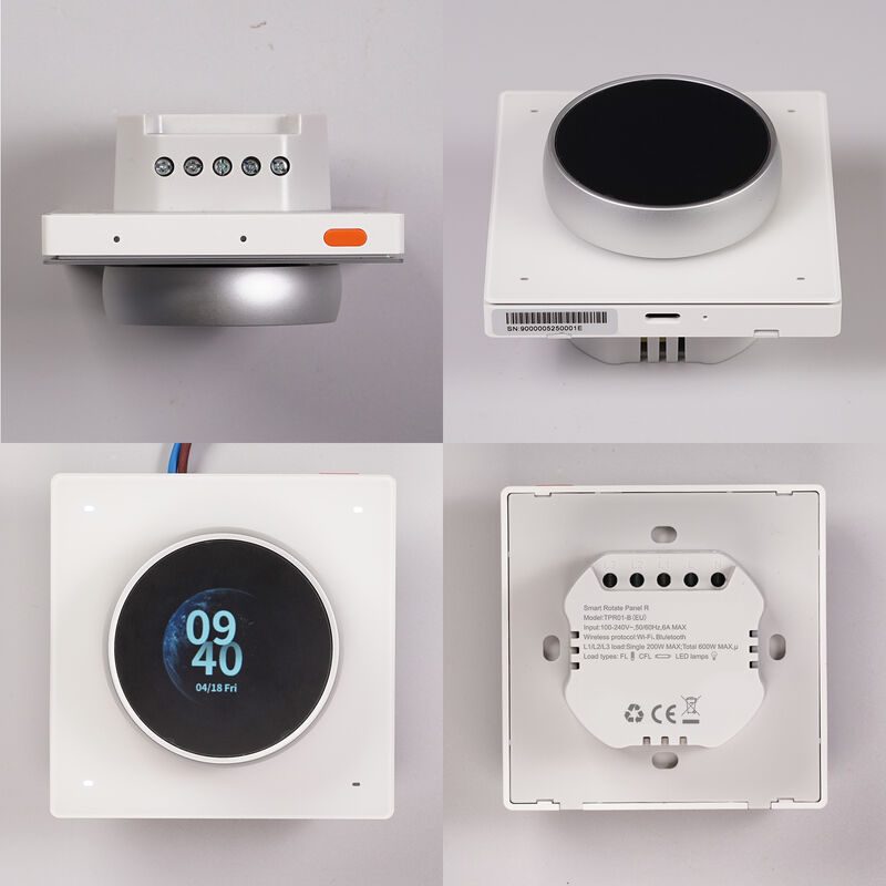Panneau de contrôle intelligent pour maison SIXWGH, bouton rotatif, écran tactile, compatible avec l'application Tuya Smart Life pour le contrôle CVC et des scènes, automatisation domestique US/UE