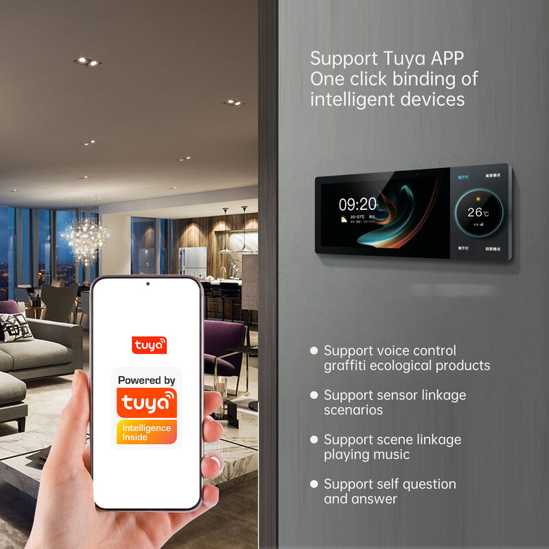 SIXWGH Panneau de contrôle intelligent pour maison de luxe 10 pouces Tuya WiFi Zigbee Gateway Musique de fond vocale par application Multi-scénarios Bar