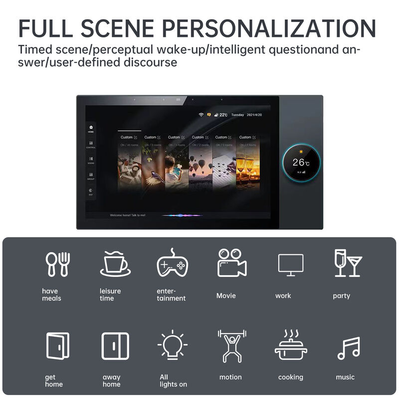 SIXWGH Panneau de contrôle intelligent pour maison de luxe 10 pouces Tuya WiFi Zigbee Gateway Musique de fond vocale par application Multi-scénarios Bar