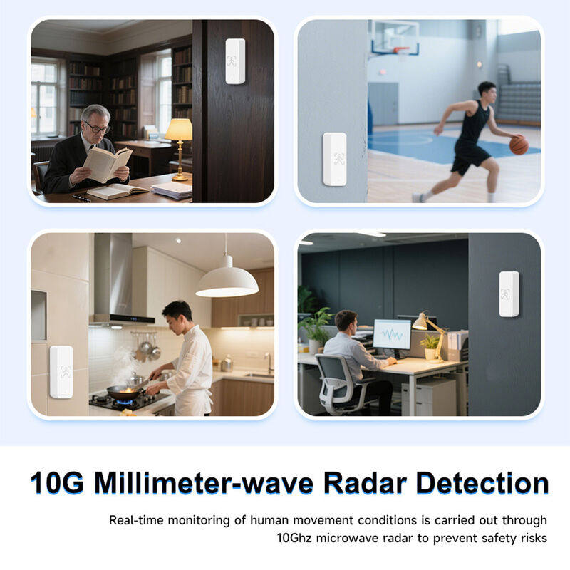10G Millimeter Wave Radar Human Motion Sensor | WiFi Zigbee Version Optional, Tuya Smart Presence Sensor with Temp Humidity Lux Monitor