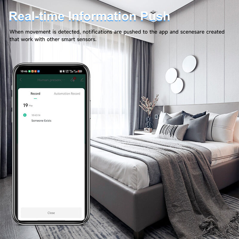 10G Millimeter Wave Radar Human Motion Sensor | WiFi Zigbee Version Optional, Tuya Smart Presence Sensor with Temp Humidity Lux Monitor