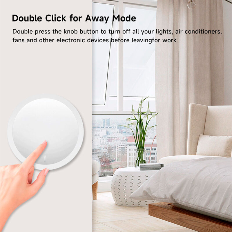 Tuya Zigbee Smart Knob Dimmer Switch, Wireless Scene Controller & Remote Dimmer for Smart Lights, Supports Single/Double/Long Press & Rotate, Works with Alexa Google Assistant, Requires Tuya Gateway