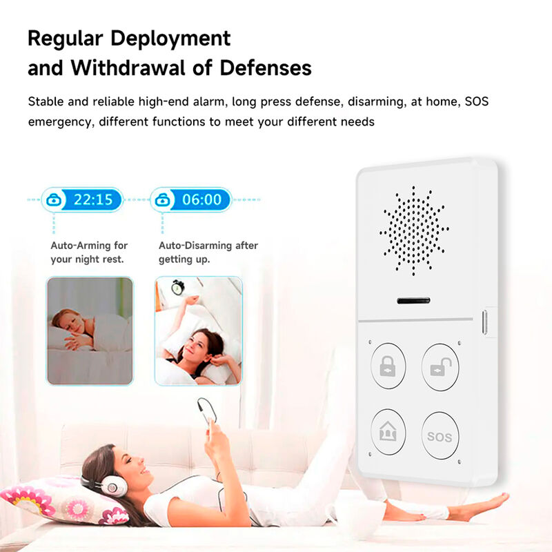 Tuya WiFi Burglar Alarm System Host – 130dB High-Pitched Siren, APP Remote Control, Auto Arm/Disarm, SOS Emergency, DIY Smart Security Kit with PIR Motion, Door Sensor, Remote & Doorbell