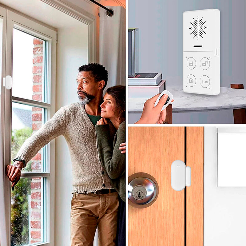 Tuya WiFi Burglar Alarm System Host – 130dB High-Pitched Siren, APP Remote Control, Auto Arm/Disarm, SOS Emergency, DIY Smart Security Kit with PIR Motion, Door Sensor, Remote & Doorbell