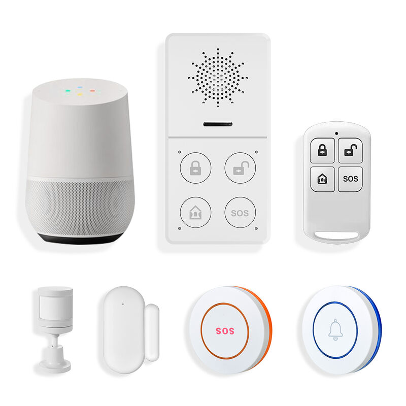 Tuya WiFi Burglar Alarm System Host – 130dB High-Pitched Siren, APP Remote Control, Auto Arm/Disarm, SOS Emergency, DIY Smart Security Kit with PIR Motion, Door Sensor, Remote & Doorbell