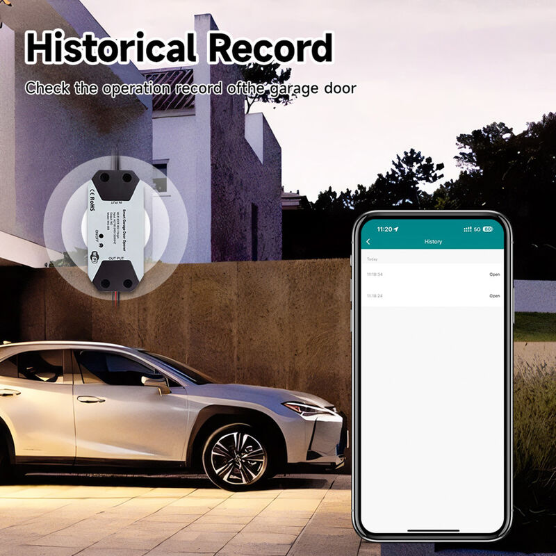 Smart Garage Door Controller – Tuya WiFi/ZigBee Garage Door Opener Module, APP Remote Control, Voice Command with Alexa & Google Home, Timing & Historical Record, Easy Installation with Door Sensor