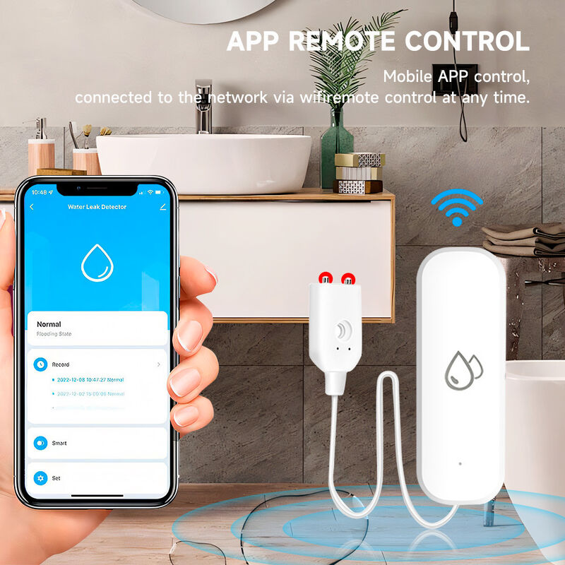 Smart WiFi/ZigBee Water Leak Sensor, Tuya App Remote Control, Real-time Alarm, Water Level & Leakage Detector for Home, Kitchen, Bathroom, Works with Alexa/Google