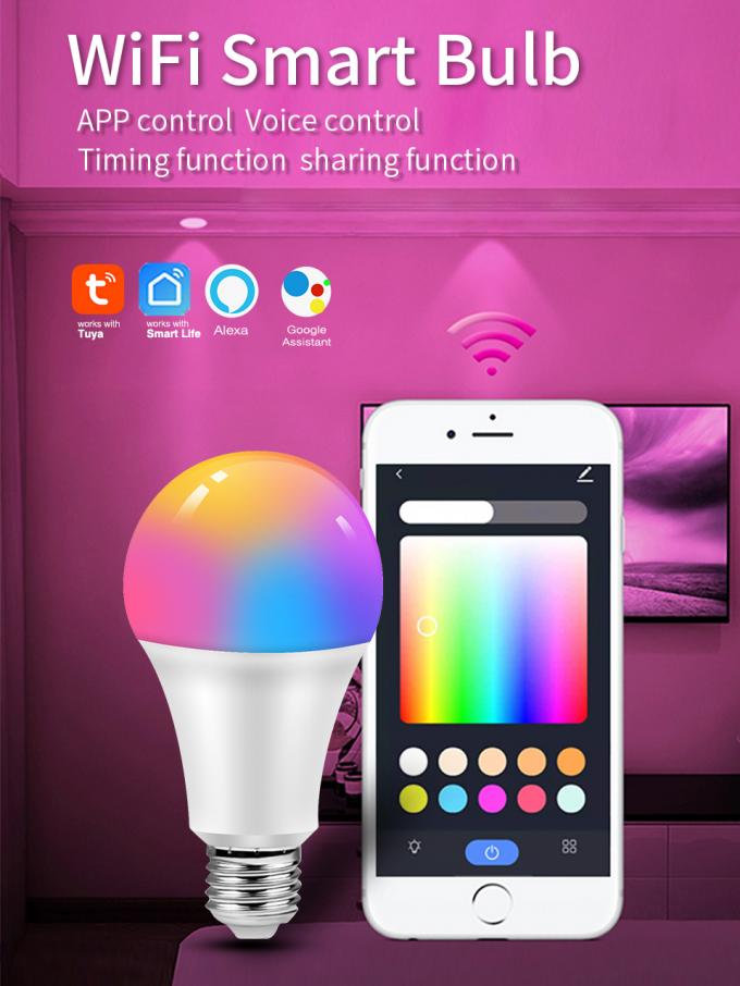 Lumière du contrôle LED de voix d'ampoule à C.A. 100V 240V Smart WiFi LED 0